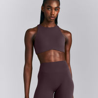 SoftMotion™ High Neck Sports Bra New Branding | Dark Umber Brown