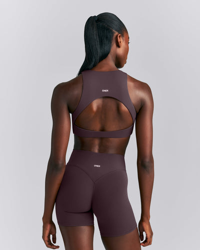 SoftMotion™ High Neck Sports Bra New Branding | Dark Umber Brown