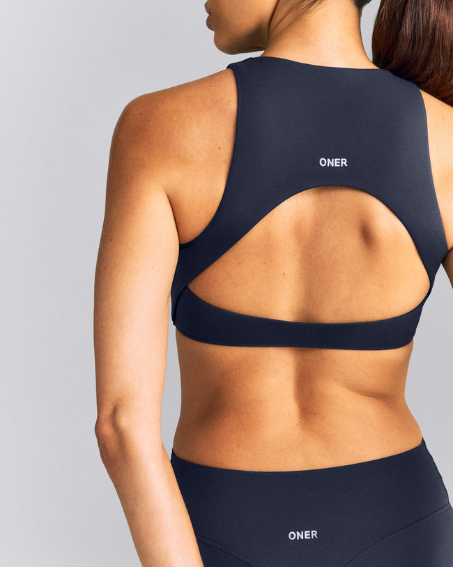 SoftMotion™ High Neck Sports Bra New Branding | True Blue