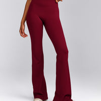 SoftMotion™ Flared Pants with Gray Logo | Ruby Red