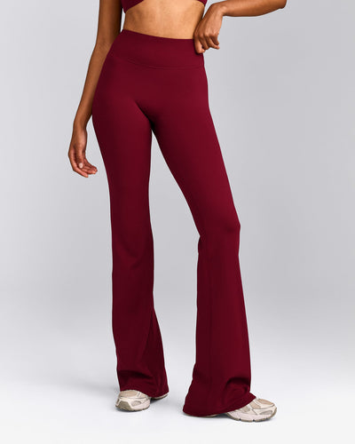 SoftMotion™ Flared Pants with Gray Logo | Ruby Red