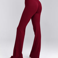 SoftMotion™ Flared Pants with Gray Logo | Ruby Red