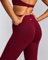 SoftMotion™ Flared Pants with Gray Logo | Ruby Red