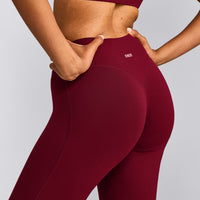 SoftMotion™ Flared Pants with Gray Logo | Ruby Red