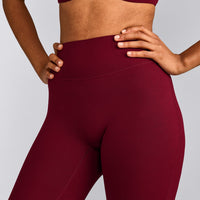SoftMotion™ Flared Pants with Gray Logo | Ruby Red