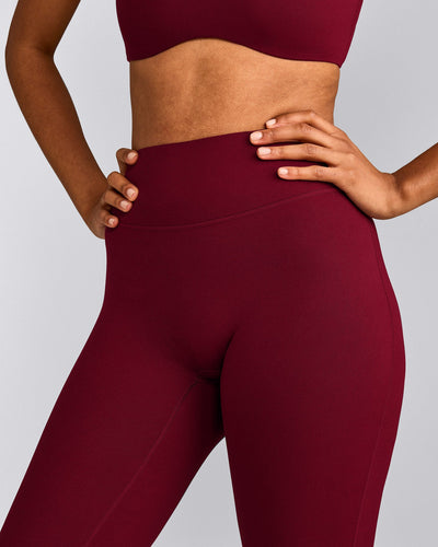 SoftMotion™ Flared Pants with Gray Logo | Ruby Red