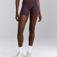 SoftMotion™ High Waisted Shorts 6" New Branding | Dark Umber Brown