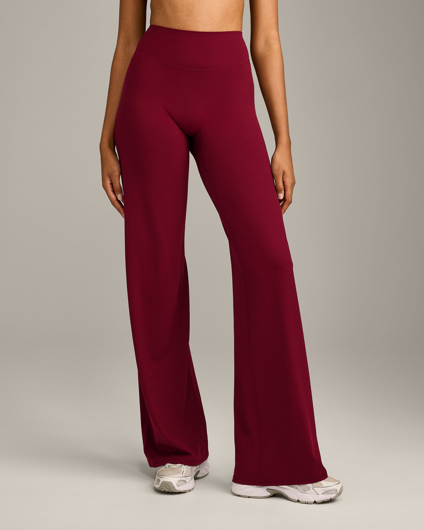 SoftMotion™ Straight Leg Bottoms with Grey Logo | Ruby Red