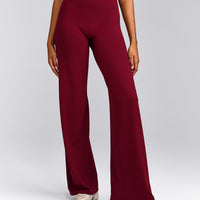 SoftMotion™ Straight Leg Pants with Gray Logo | Ruby Red