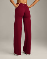 SoftMotion™ Straight Leg Bottoms with Grey Logo | Ruby Red