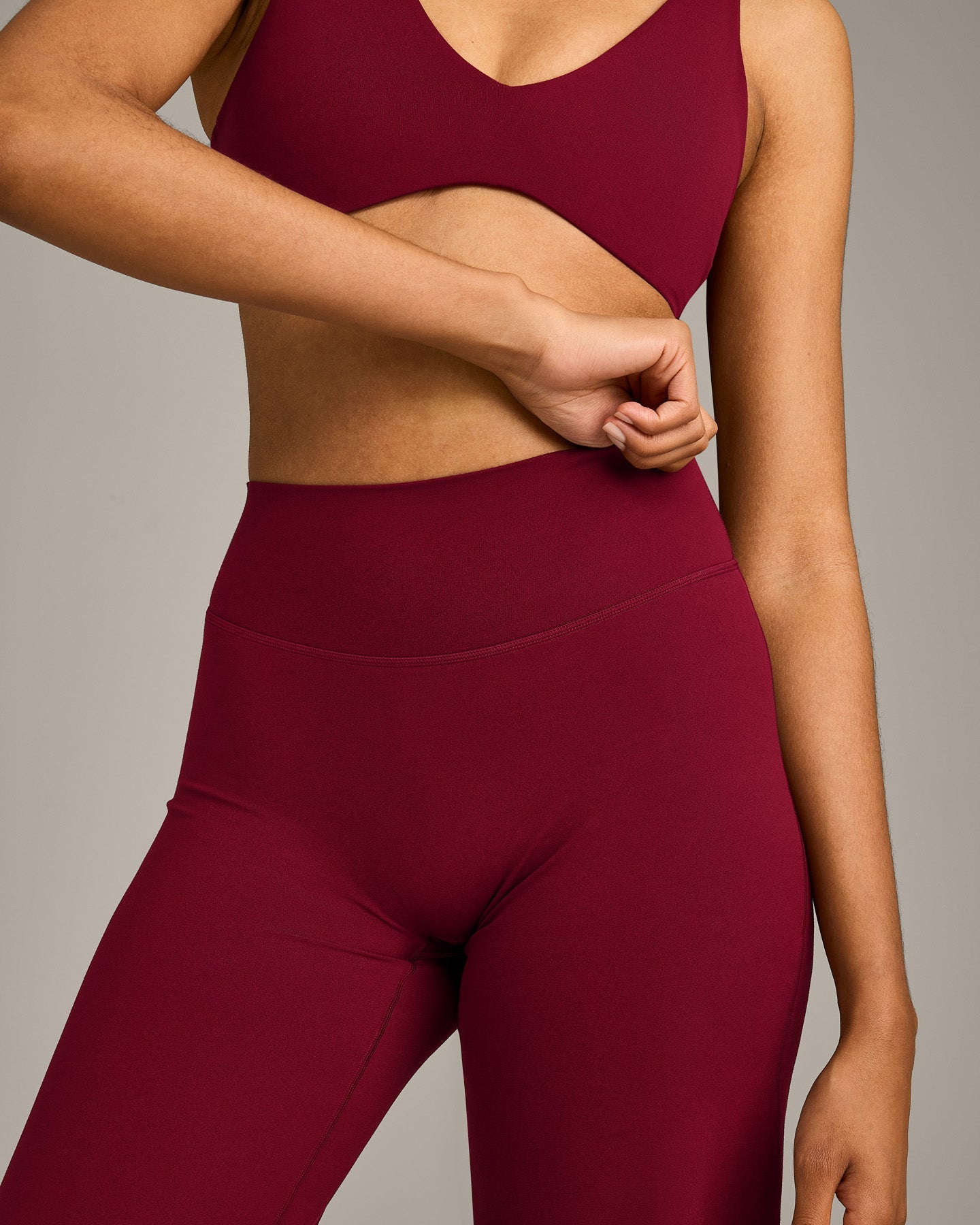 SoftMotion™ Straight Leg Bottoms with Grey Logo | Ruby Red