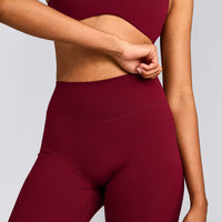 SoftMotion™ Straight Leg Pants with Gray Logo | Ruby Red