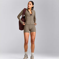 SoftMotion™ Jacket with Grey Logo | Moss Brown