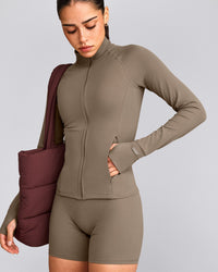 SoftMotion™ Jacket with Grey Logo | Moss Brown