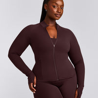 SoftMotion™ Jacket with Grey Logo | Plum Brown