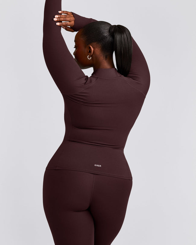 SoftMotion™ Jacket with Grey Logo | Plum Brown