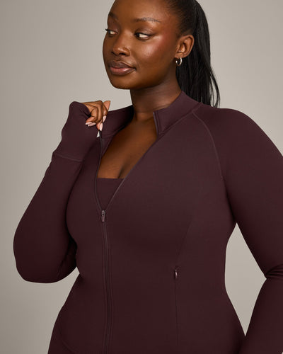 SoftMotion™ Jacket with Grey Logo | Plum Brown