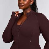 SoftMotion™ Jacket with Grey Logo | Plum Brown
