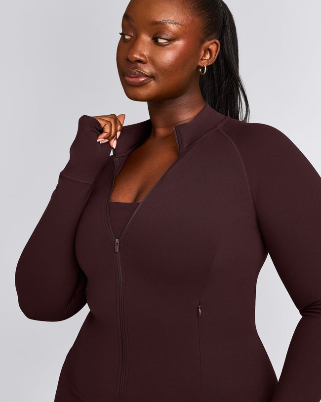 SoftMotion™ Jacket with Grey Logo | Plum Brown
