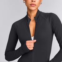 SoftMotion™ Mid Jacket with Grey Logo | Coal