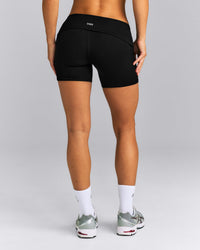 SoftMotion™ Fold Over Mid Rise Shorts 6" New Branding | Black