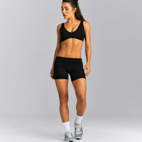 SoftMotion™ Fold Over Mid Rise Shorts 6" New Branding | Black