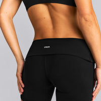 SoftMotion™ Fold Over Mid Rise Shorts 6" New Branding | Black