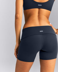 SoftMotion™ Fold Over Mid Rise Shorts 6" New Branding | True Blue