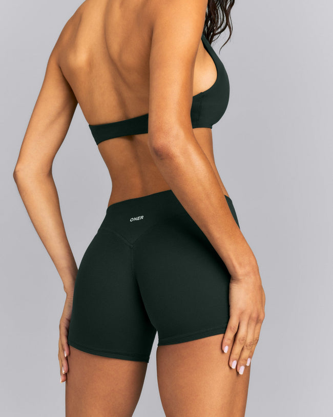 SoftMotion™ Mid Rise Micro Shorts 4" | Emerald Noir