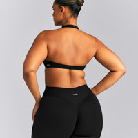SoftMotion™ Minimal Halter Neck Bralette | Black