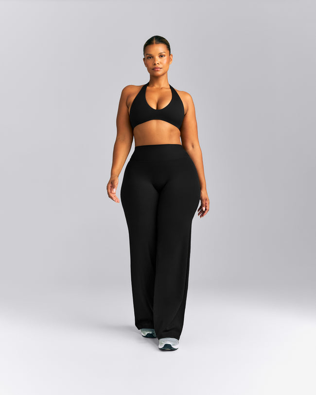 SoftMotion™ Minimal Halter Neck Bralette | Black