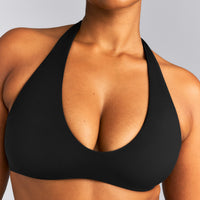 SoftMotion™ Minimal Halter Neck Bralette | Black