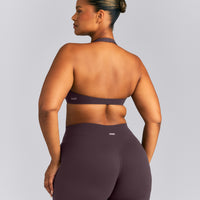 SoftMotion™ Minimal Halter Neck Bralette | Dark Umber Brown