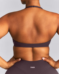 SoftMotion™ Minimal Halter Neck Bralette | Dark Umber Brown