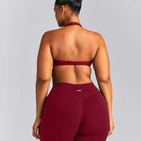 SoftMotion™ Minimal Halter Neck Bralette | Ruby Red