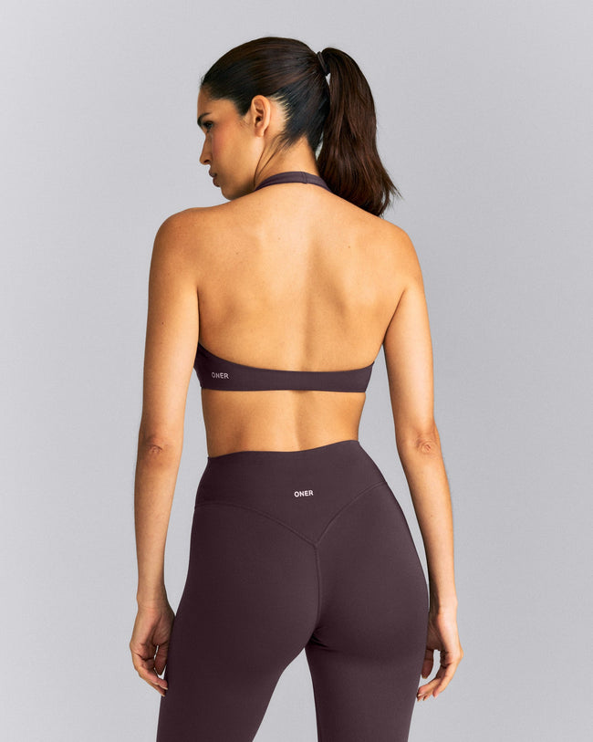 SoftMotion™ Minimal Halter Neck Bralette New Branding | Dark Umber Brown