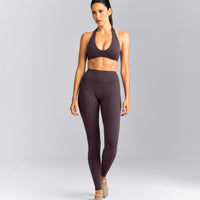 SoftMotion™ Minimal Halter Neck Bralette New Branding | Dark Umber Brown