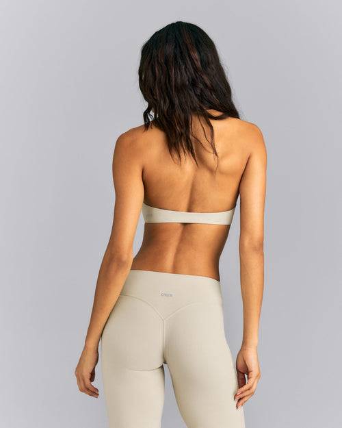 SoftMotion™ Minimal Halter Neck Bralette | Oatmeal