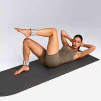 SoftMotion™ Racer Back Mid Vest with Built in Bra Shelf with Grey Logo | Moss Brown