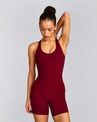 SoftMotion™ Racer Back Tank Top with Built in Bra Shelf | Ruby Red