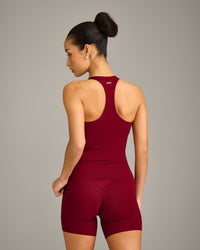 SoftMotion™ Racer Back Vest with Built in Bra Shelf with Grey Logo | Ruby Red