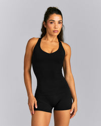 SoftMotion™ Racer Back Tank Top with Built in Bra Shelf New Branding | Black