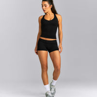 SoftMotion™ Racer Back Tank Top with Built in Bra Shelf New Branding | Black