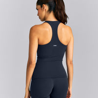SoftMotion™ Racer Back Tank Top with Built in Bra Shelf New Branding | True Blue