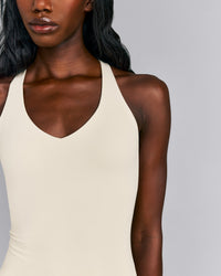 SoftMotion™ Racer Back Tank Top with Built in Bra Shelf | Oatmeal