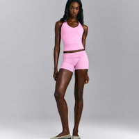 SoftMotion™ Racer Back Tank Top with Built in Bra Shelf | Rose Pink