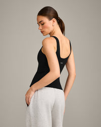 SoftMotion™ Scoop Neck Vest with Grey Logo | Black