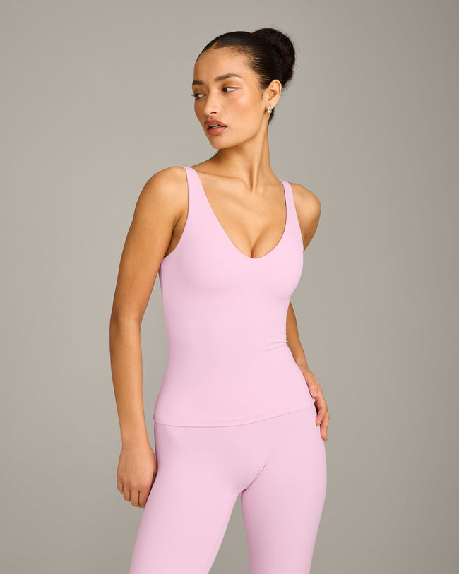 SoftMotion™ Scoop Neck Vest with Grey Logo | Chalk Pink