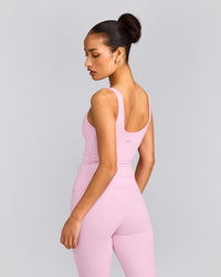 SoftMotion™ Scoop Neck Tank Top with Gray Logo | Chalk Pink