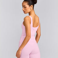 SoftMotion™ Scoop Neck Tank Top with Gray Logo | Chalk Pink